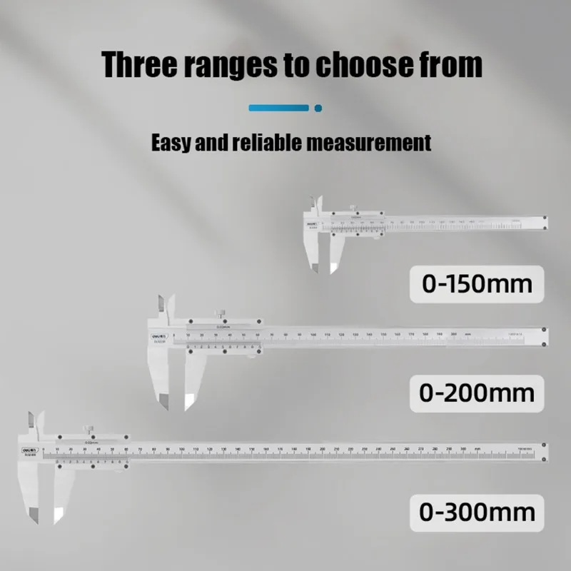 고정밀 버니어 캘리퍼스, 탄소강 체중계, 버니어 켈리퍼 목공 측정 도구, 0.02mm, 150mm, 200mm, 300mm, 1 개