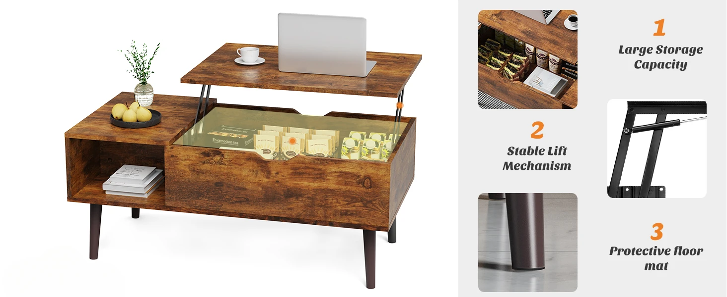 Coffee Table Lift Top Coffee Tables for Living Room Coffee Table with Storage