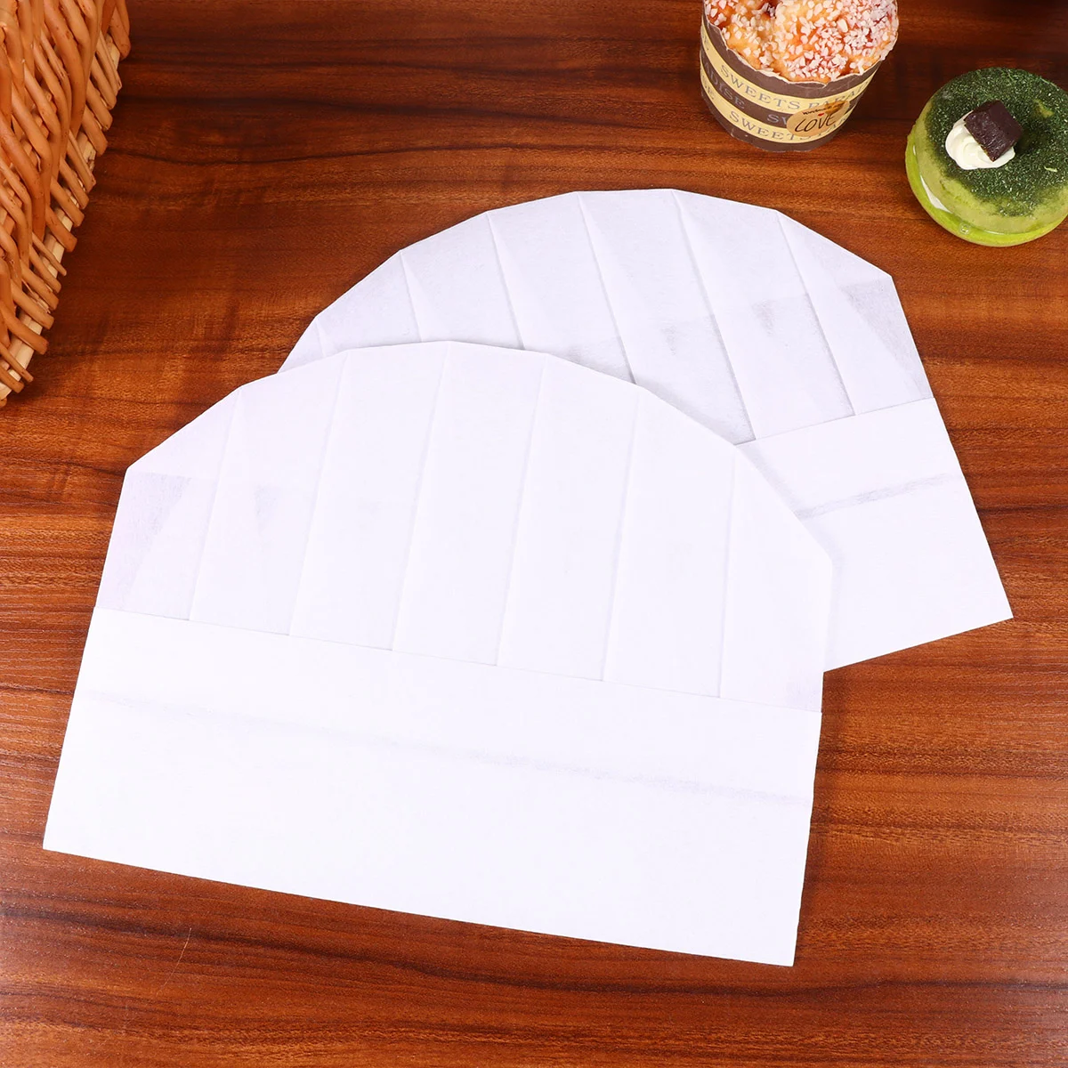 Children Disposable Chef Hats 20pcs Lightweight Headgear Simple Kitchen Accessories for Kids Boys Girls chef hats