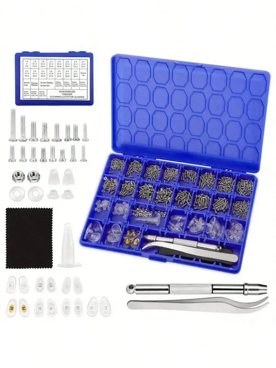 안경 수리 키트 - 안경 수리 도구 상자, 시계 수리 상자 - 정밀 나사가 포함된 안경 나사 키트, 드라이버