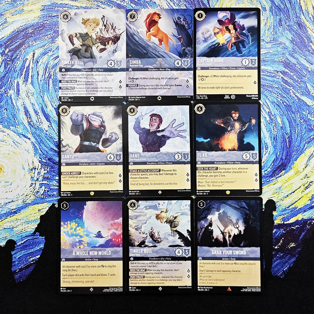 Disney Lorcana Proxy The Inks Steel Nonefoil -Captain Hook Gantu Hans Tinker Bell Simba Grab Your Sword Tcg Game Cards