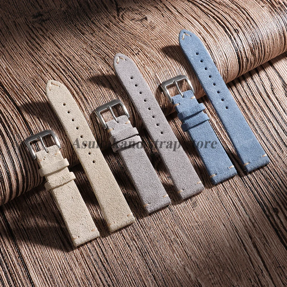 Luxurious Suede Quick Release Watch Bands, Soft Calfskin Strap