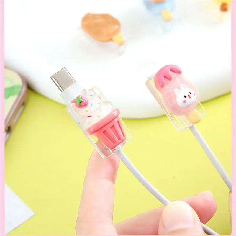 

Cute Data Cable Protective Cover Cartoon Charging Cable Protective Shell Break-proof Mobile Phone Wire Protective Head wholesale