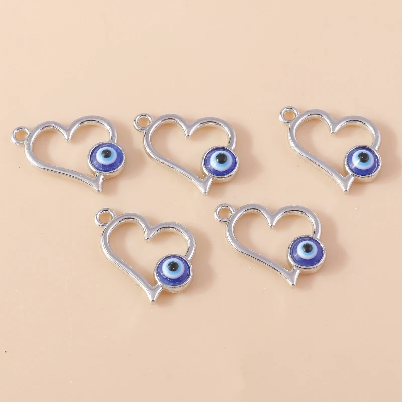 20 Stück 19 x 20 mm niedliche Legierung hohle Liebe Herz Auge Charms Anhänger für Schmuckherstellung Halsketten Ohrringe Armbänder DIY Handwerk Versorgung