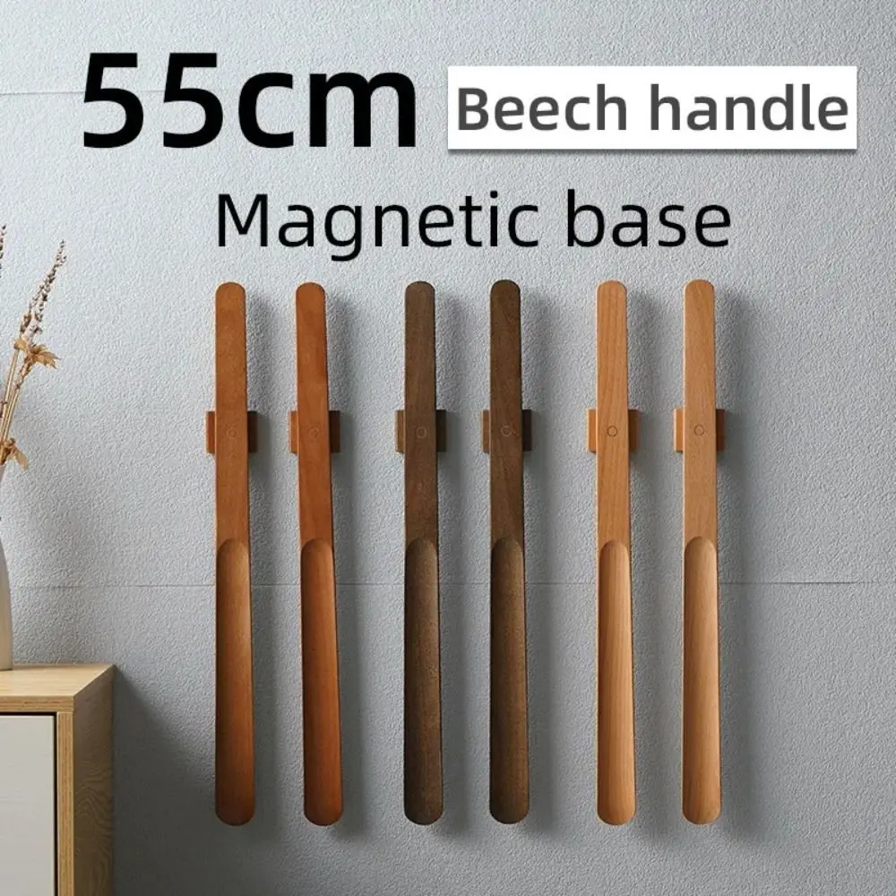 

55CM Magnetic Shoehorn Creative Wooden Handle Lazy Shoe Spoon Shoe Horn Flexible Shoe Puller