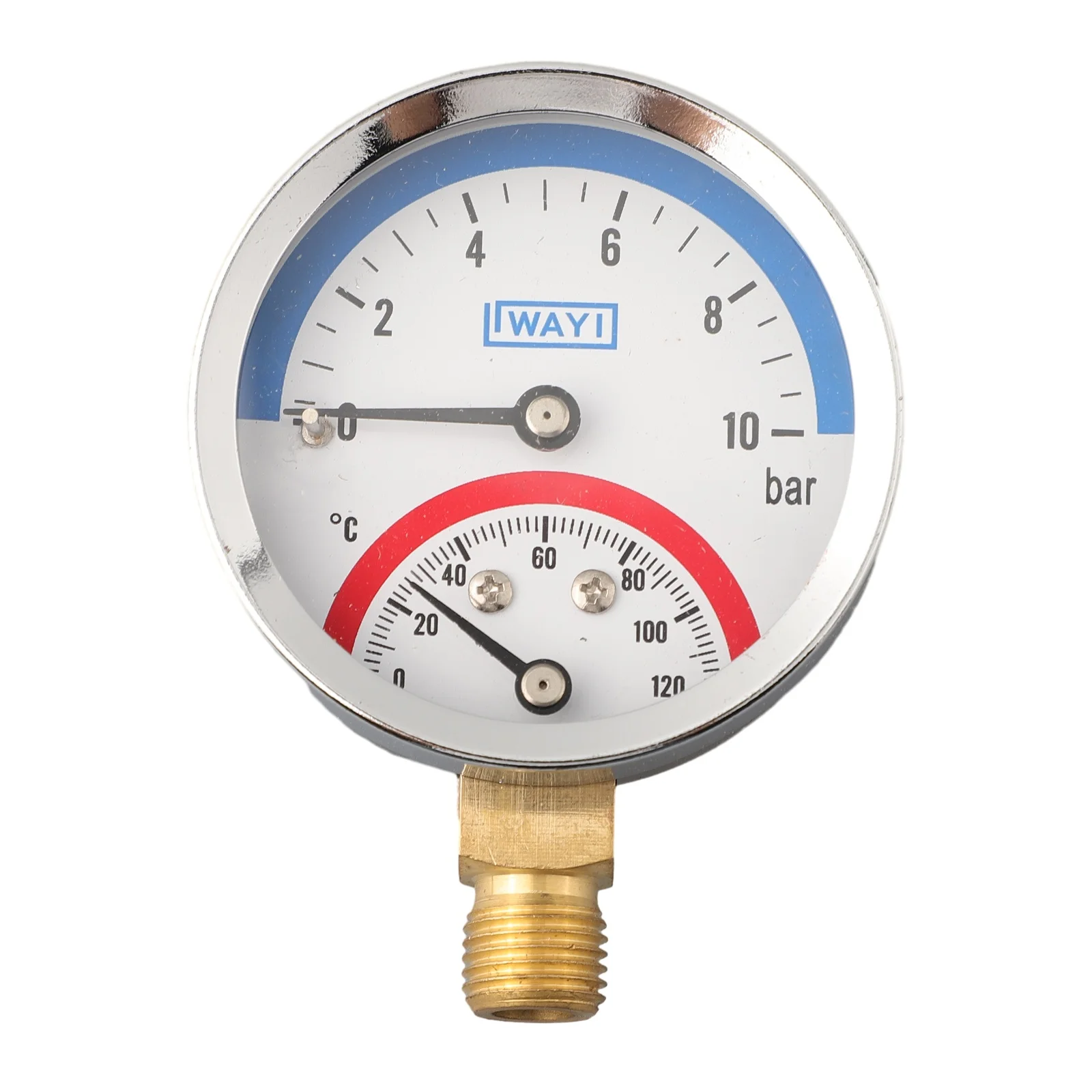 

Thermo Manometer Pressure Gauge 12 3mm 5 ± 0 Entry 120° C For Floor Heating G1/4 Thread Plastics Weather 0-10bar