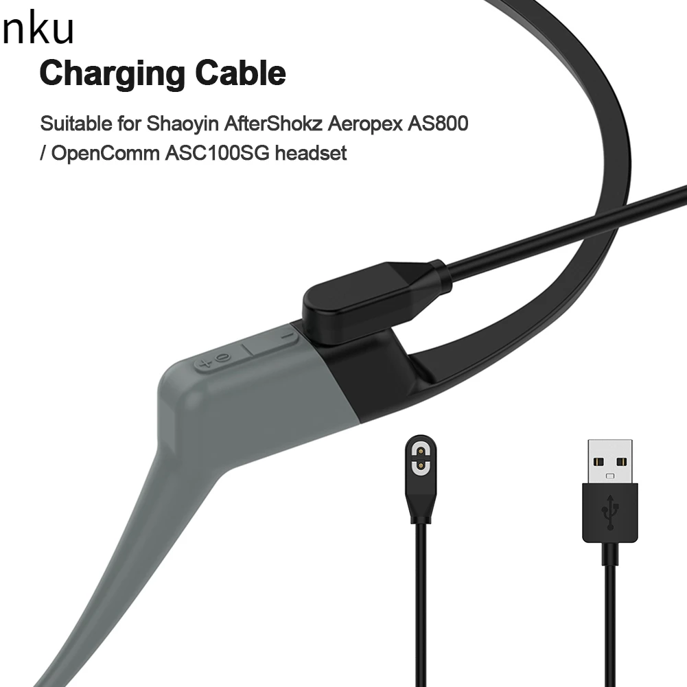 

Nku USB Power Charger Cable Replacement for Shaoyin AfterShokz Aeropex AS800 OpenRun OpenComm ASC100SG Earphone Charging Cable