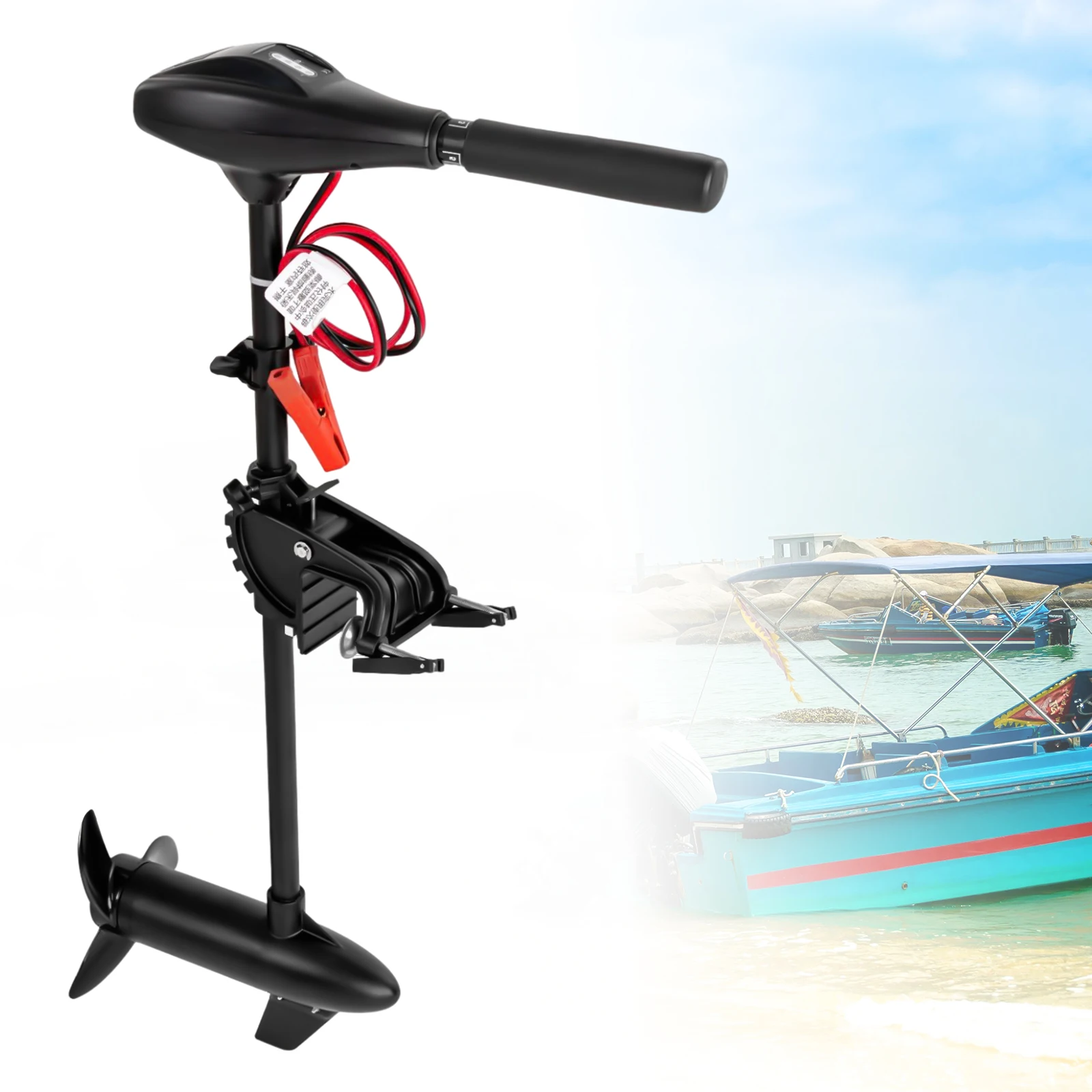 12V 58LB Thrust Electric Trolling Motor Outboard Engine For Fishing/ Inflatable Boats Brush Motor Propeller Strong Powe