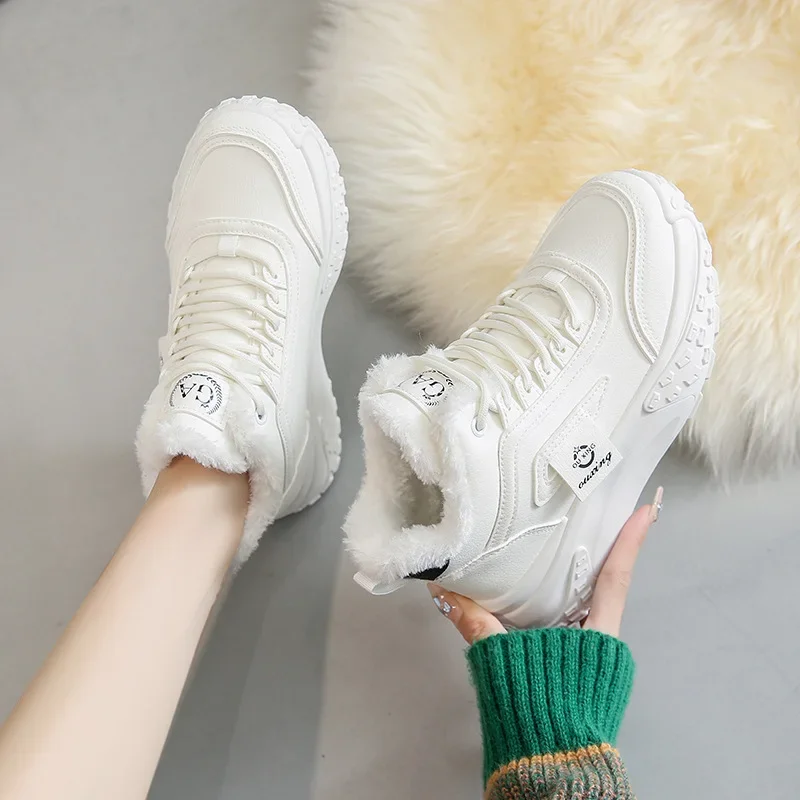 Winter Boots Women's Sneakers Plus Velvet Cotton Shoes New