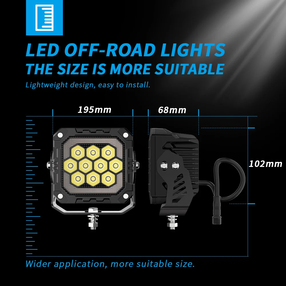 4Inch Auxiliary Auto Fog Light Work Fog Light Long Range Led Light Bar for Moto