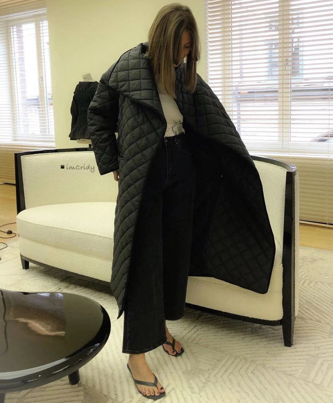 Veste parka longue Style nordique Argyle pour femme, vêtement matelassé  avec poches | AliExpress