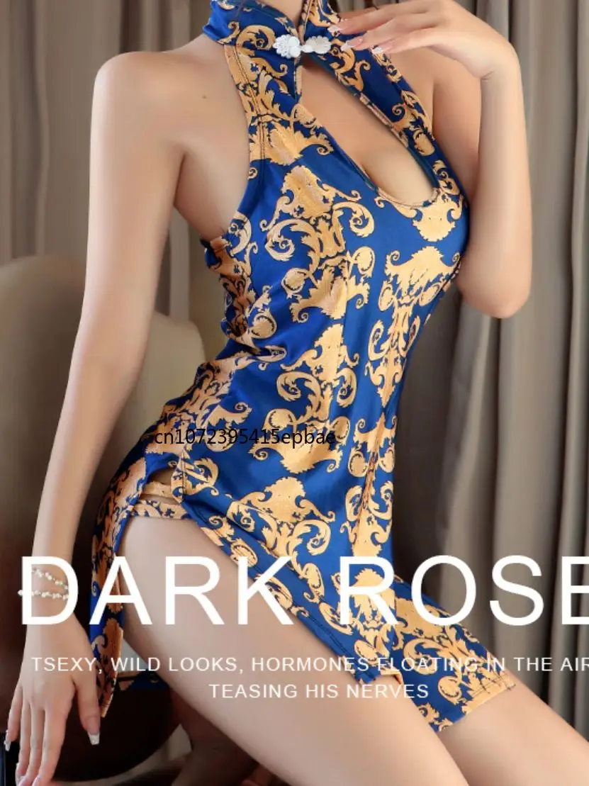 

Japanese Kimono Sexy Sexy Underwear Printed Chinese Cheongsam Nightclub Tight Bag Hip Cheongsam Uniform Temptation Luxury Suit