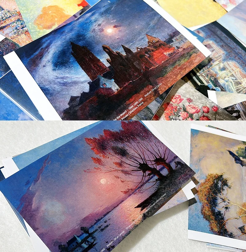 30PCS 페르디난드 듀 푸이가 유화 엽서 세트 - 프랑스 인상파 예술 작품 인사말 카드 문구 선물