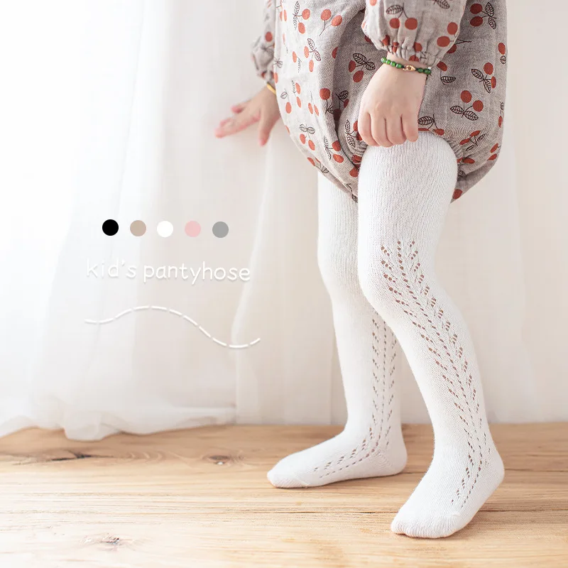 

Spring Hollow Mesh Children's Pantyhose Newborn Toddler Warm Cotton Casual Fashion Cute Summer Baby Girls Princess Tights