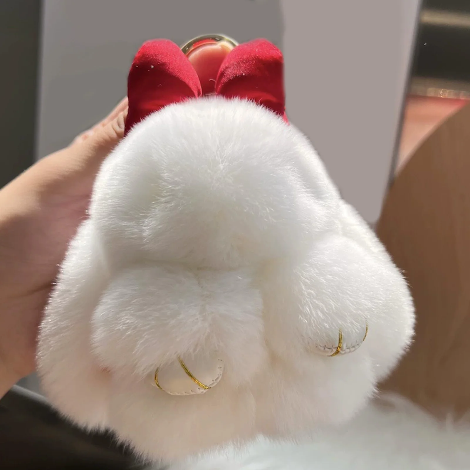 금속 버클이 있는 토끼 열쇠고리, 여성용 틴케이스가 있는 부드러운 털 토끼 열쇠고리, 자동차 가방, 배낭, 부활절 선물