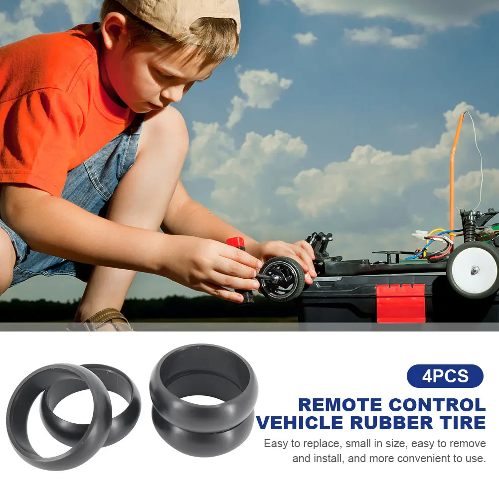 4pcs Rubber Tire Upgrade Parts 25mm Rubber Wheel Tyre Replacement RC Car Wheel Tires Accessories for Wltoys 1/28 K969 K989