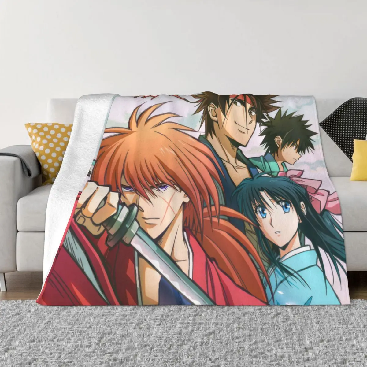 

Одеяла для манги Rurouni Kenshin, флисовое покрывало для спальни