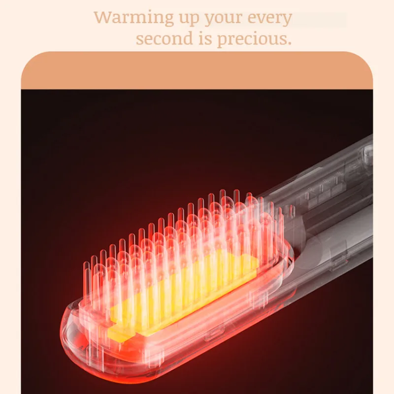 【Hot Sale】Home Negative Ion Dual Purpose Curling Machine USB Charging Portable Wireless Straight Hair Comb