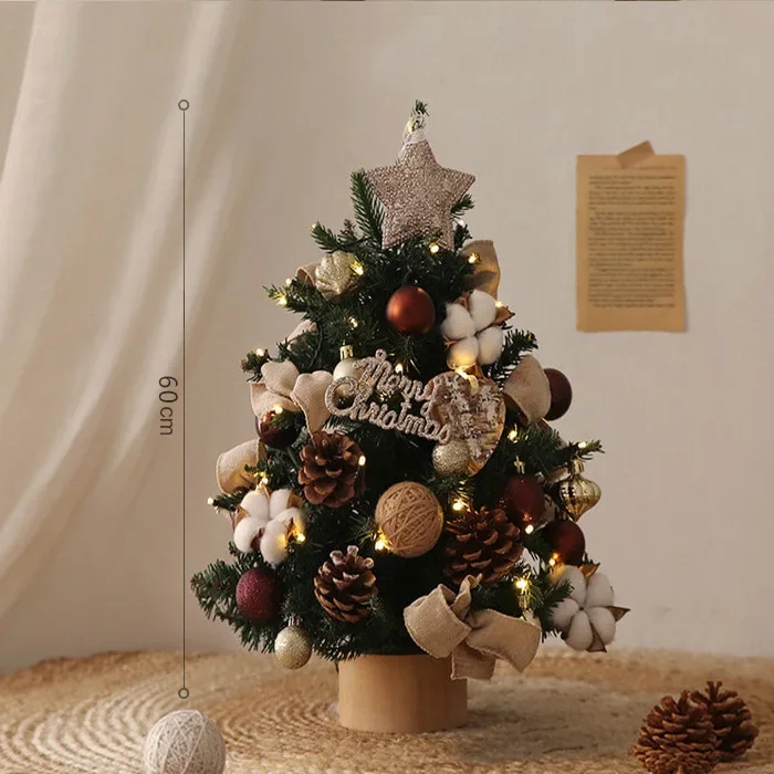 thumbnail image 1 of Árbol de Navidad, paquete de adornos de bricolaje con luces premium, mini árbol de decoraciones navideñas, 1 of 5