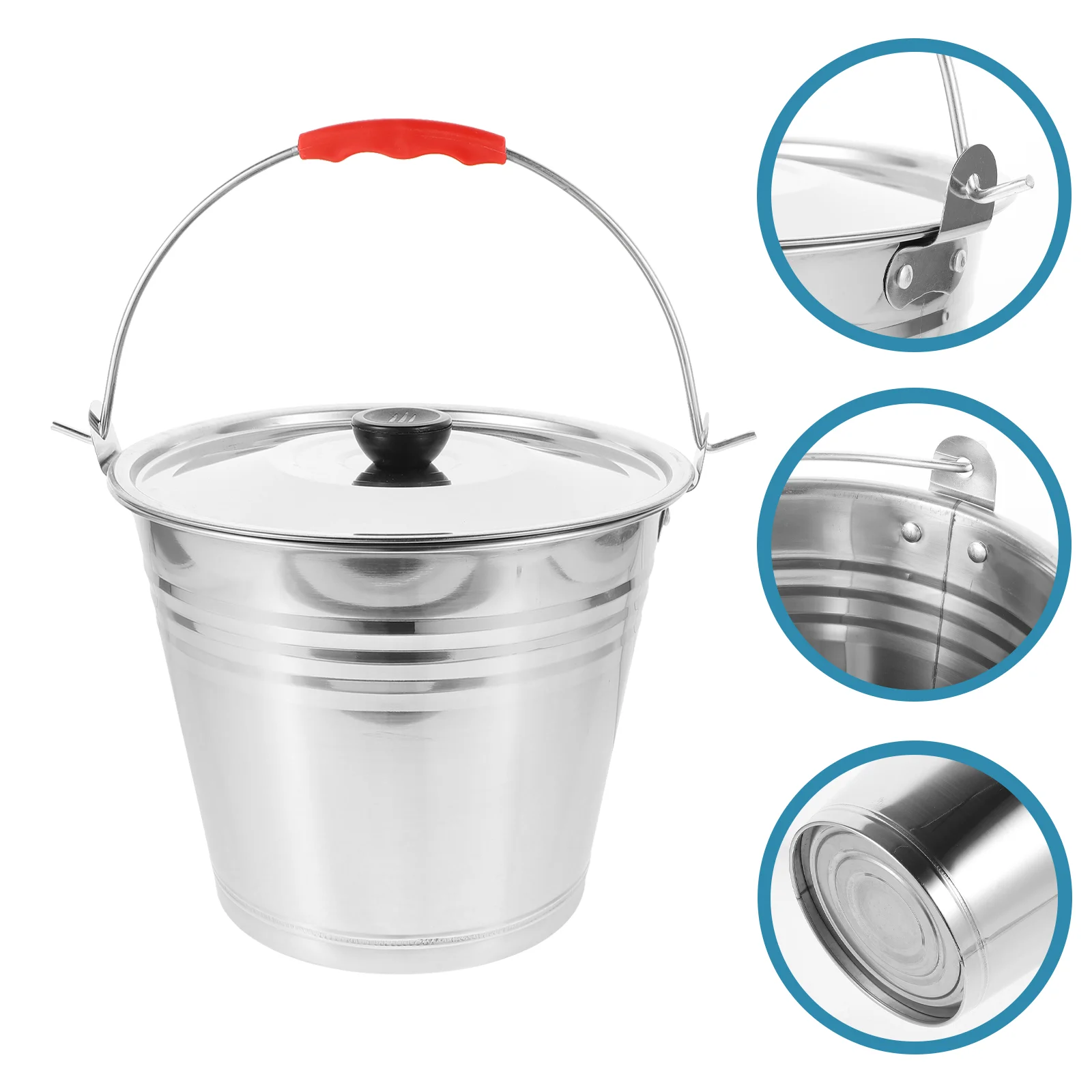 

Stainless Steel Bucket Household Water Bucket Multi-purpose Bucket with Lid