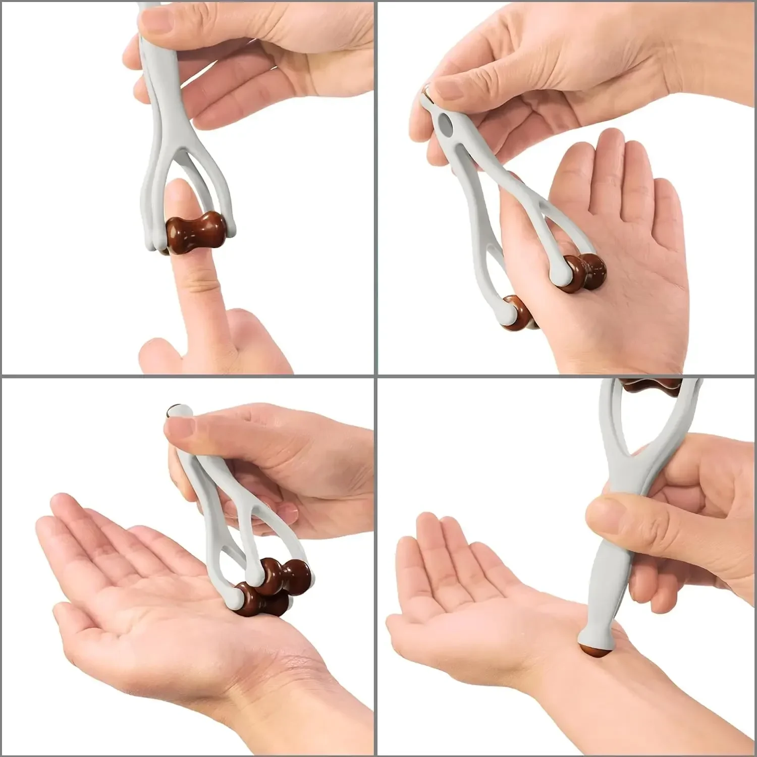 Sc7cadd39d5ae48839d38eb16102eb380f.jpg 1PCS-Double-sided solid wood massage roller, finger hand massager, can relieve trigger finger, easy to carry when going outIt works really well. - Image 1