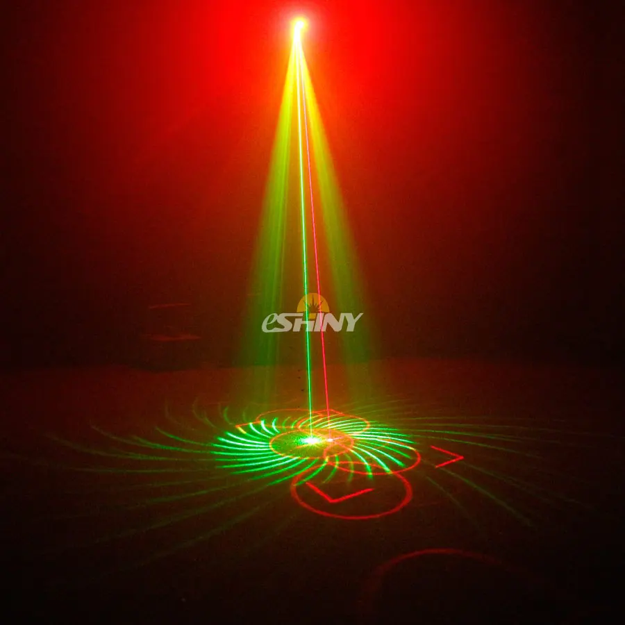 Portable Battery DJ Disco Light 120 Pattern 9 Lens Double R&G Laser Projector Party RGB UV Dance Decoration Birthday Lamp F11D2