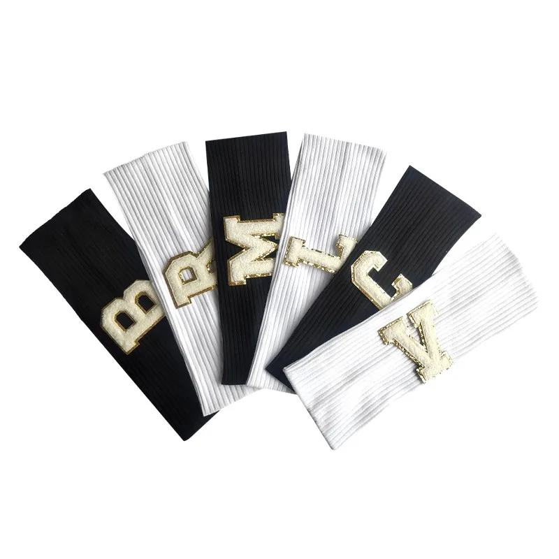 Fascia Elastica Per Donna Yoga A Costine Delicata Fascia Per Capelli A Strisce Grandi Lettere Accessori Per Capelli Femminili Per Ragazze Da Donna