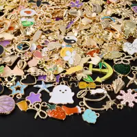 10-100pcs Random Mixed Enamel Oil Dripping Alloy Cute Kawaii Charms Pendant Accessories DIY Jewelry Making Findings for Necklace 1