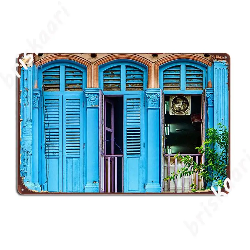 

The Singapore Shophouse металлический знак таблички винтажная Настенная роспись оловянные плакаты