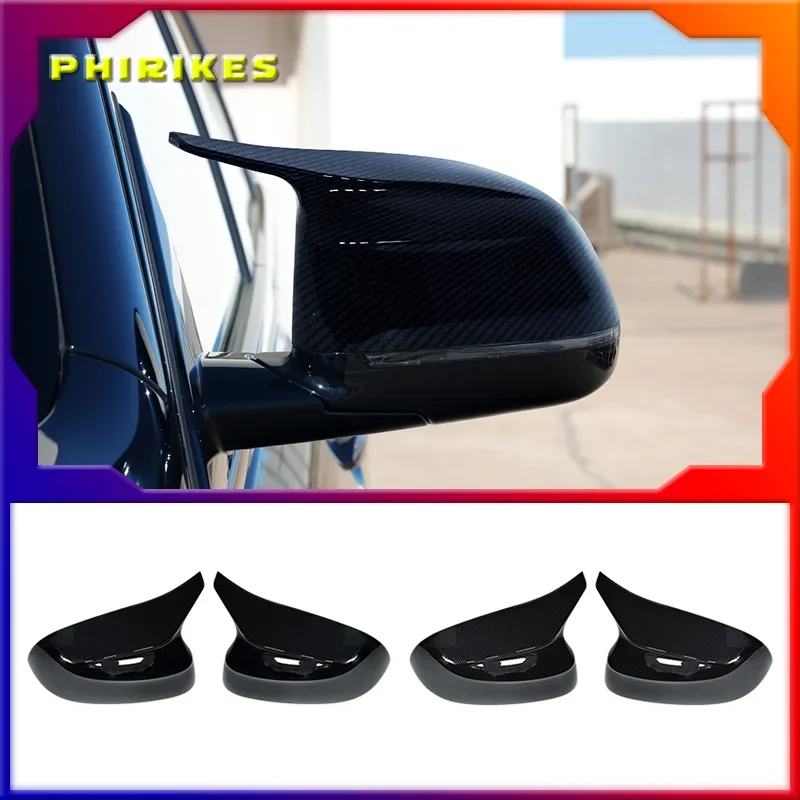 

2 Pcs Rearview Mirror Cover Cap Carbon Black for BMW Series x3 x4 x5 G01 G02 G05 Carbon Side Rearview Mirror Cap Car Accessories