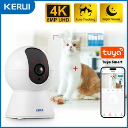 WiFi Smart Home Pet Camera - 4K Ultra HD Night Vision with AI Alerts - US Plug (5MP)