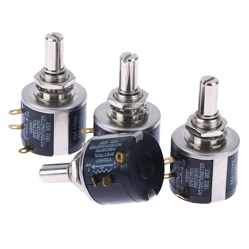 1pc 534-1-1 Spectorl Precision Coil Wire Wound Potentiometer 534 2w 100R 200R 500R 1K 2K 5K 10K 20K 50K 100k wire wound potentiometer