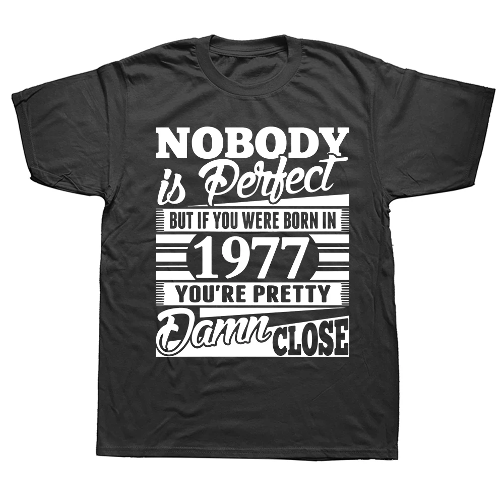 Retro-Stil Herren-T-Shirt 1977 Grafik Baumwolle Kurzarm Rundhals Locker Sitzend Sommer Casual Tee Geschenk