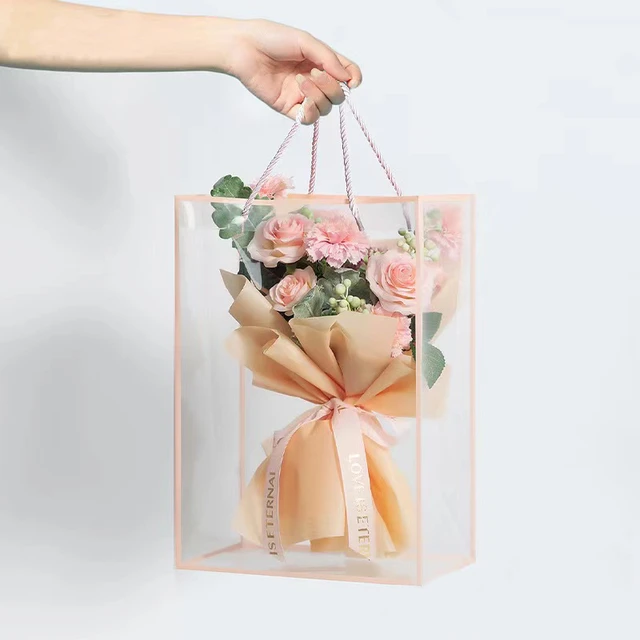 Transparent Clear Gift Packing Bag Box Florist Flower Bouquet