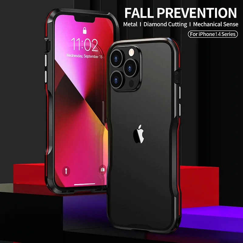 3d Strong Metal Bumper Phone Cases For Iphone 14 Pro Max 14 Plus 14