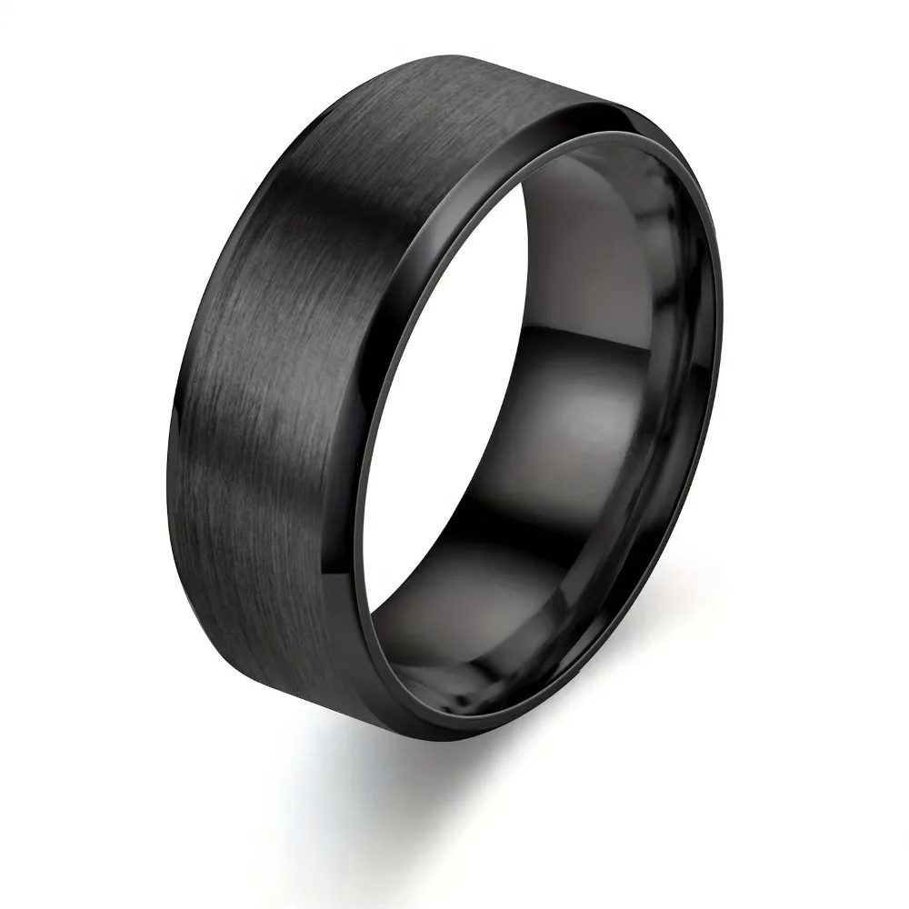Stress-Relief Titanium Steel Men's Ring - Sleek Matte Finish, Perfect for Parties & Casual Attire, Ideal Gift