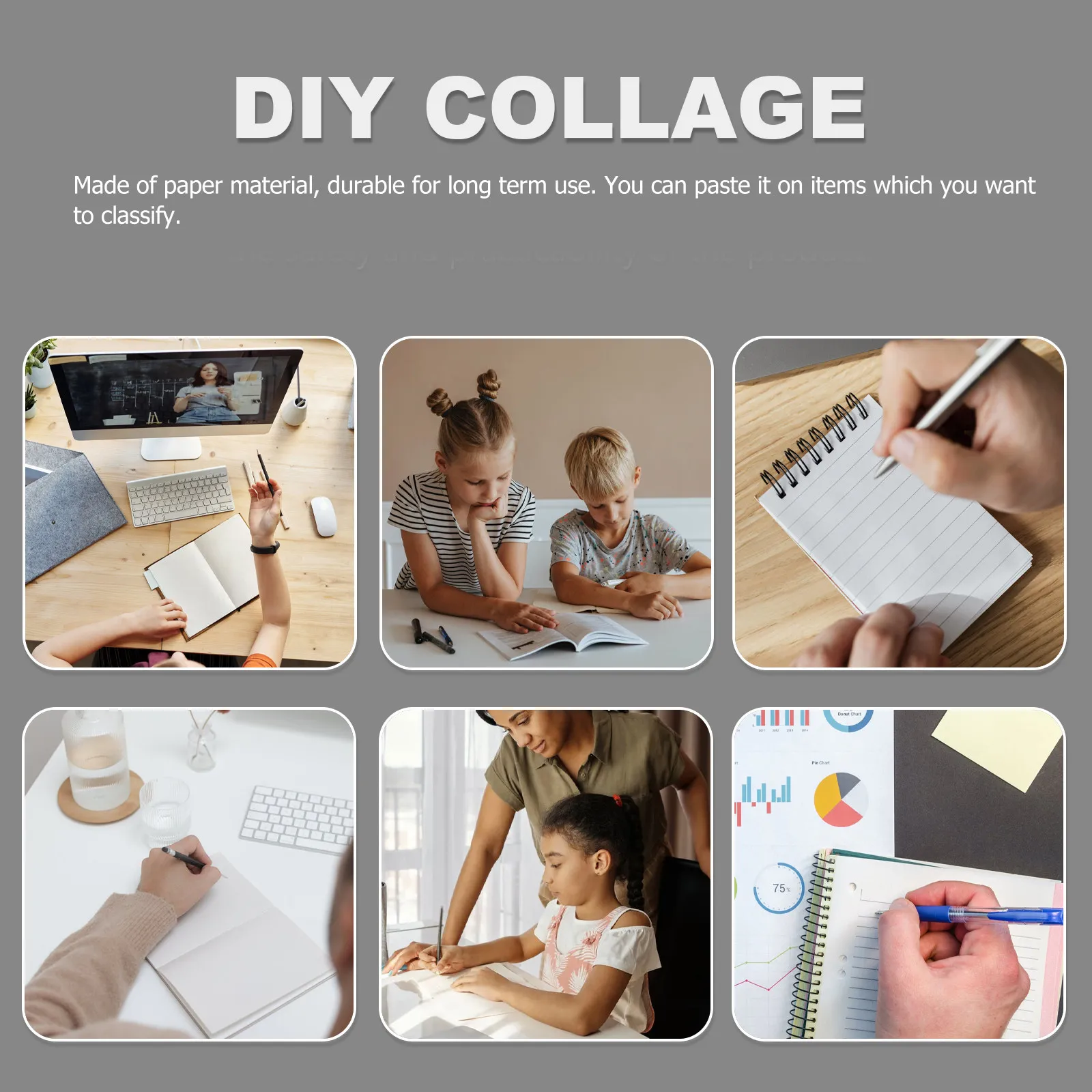 40매 프리미엄 종이 자체 접착 라벨 스티커 병용 방수 색상 분류 스티커 용기 상자 메모