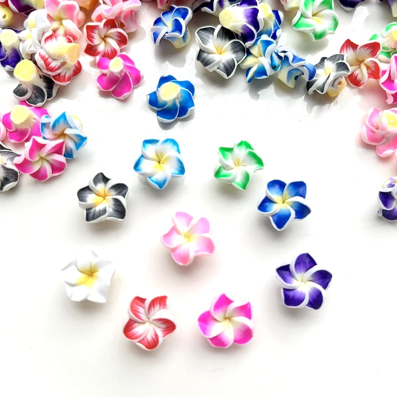 Small polymer clay egg flower beads 14mm 20 pieces/batch Multi-color mixed Diy bracelet Hawaiian jewelry production process