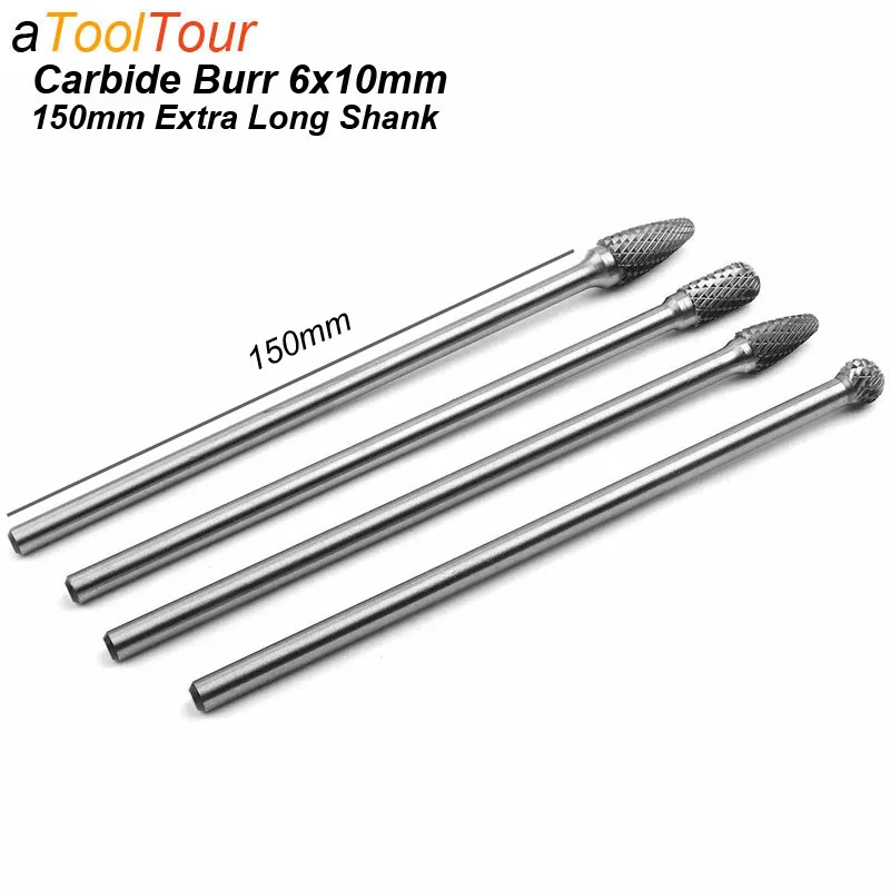 Linkstyle 10-delige Hardmetalen Stiftfrezen Set, 1/4 Wolfraamcarbide Boorbits voor Houtbewerking Slijpen Carving