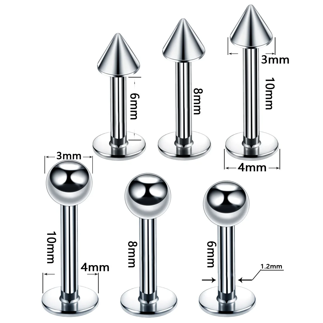 Body Piercing Jewelry Lot 14G Stainless Steel Nose Ear Belly Lip Tongue Ring Captive Bead Eyebrow Bar