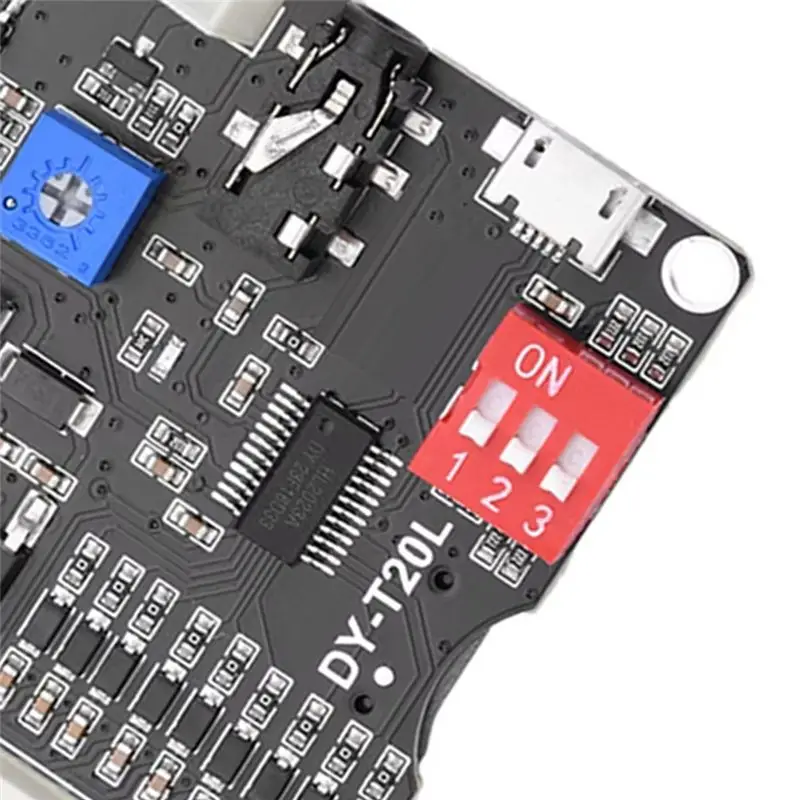 N82R DC6-35V10W/20W 음성 Mp3 재생 제어 모듈 트리거 오디오 모듈은 USB 플래시 드라이브 TF 카드 DY-T20L 마이크로 USB를 지원합니다.