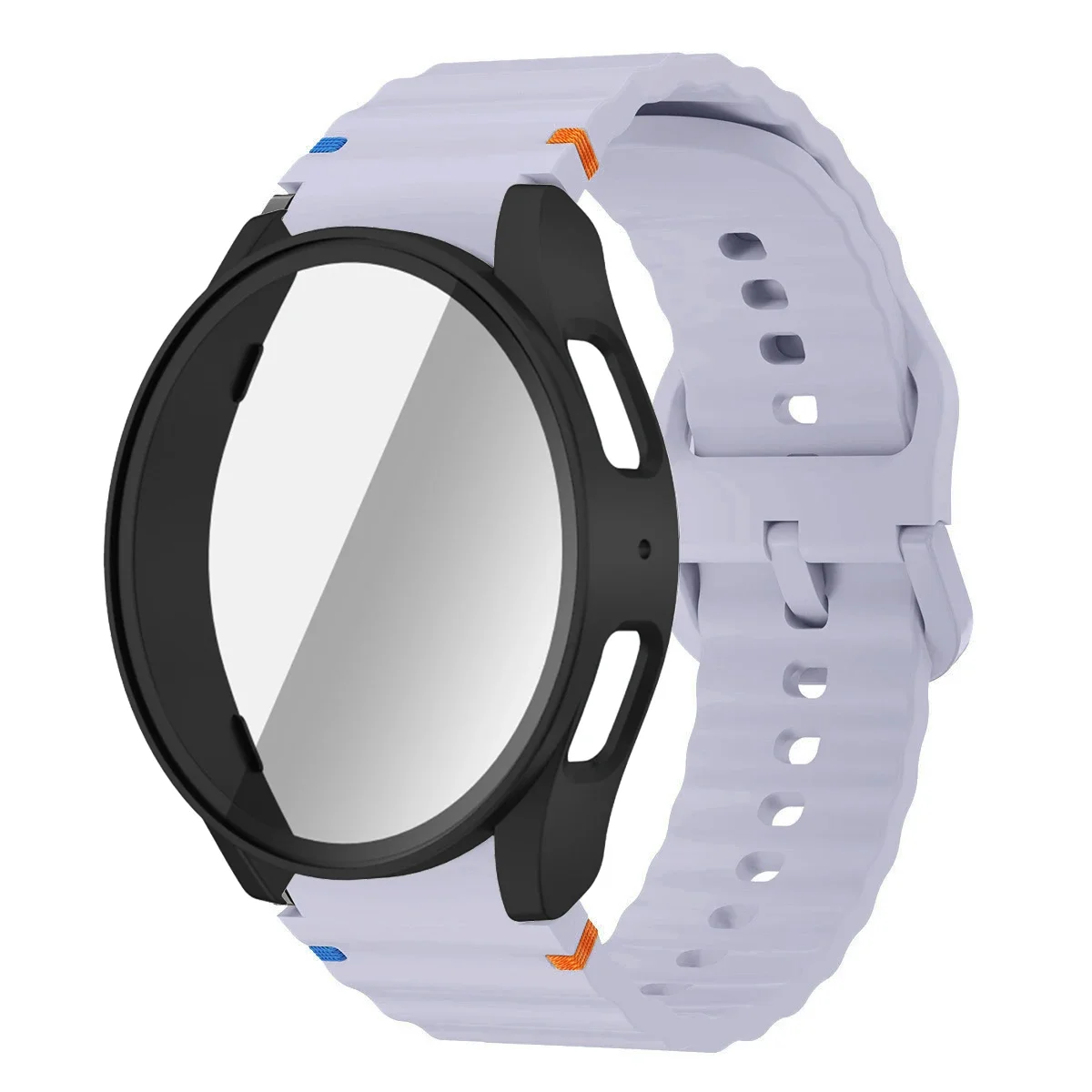 Enhanced Silicone Band and Bumper Case with Tempered Glass Screen Protector
