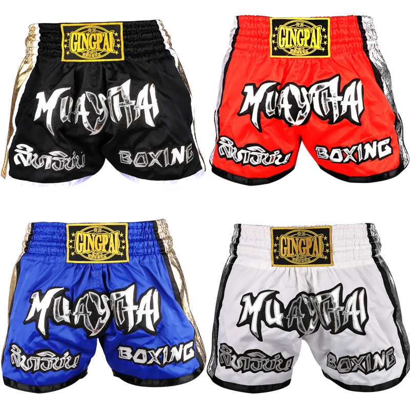 MMA Shorts Muay Thai Shorts Embroidery for Men Women Kids