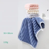 38x80cm Soft Thickened Striped Coral Fleece Face Towel Hand Towel Face Bath  Strong Water Absorption Bathroom Towel 2