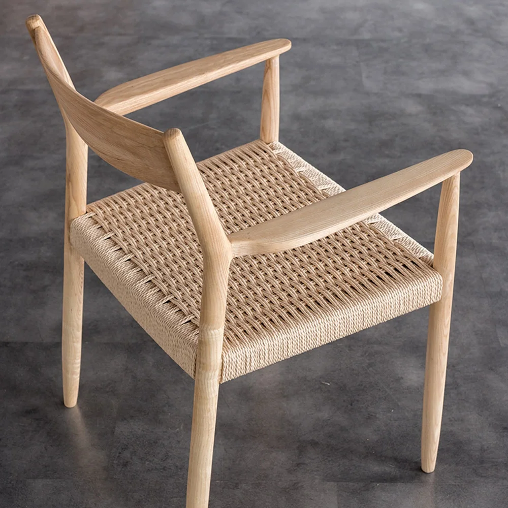Modern Design Rattan Wooden Armchair Cafe Restaurant Hotel Chairs Home Furniture Wood Dining Chair