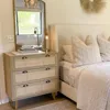 Rattan Dresser - Nightstand with Drawer Boho Small Cabinet 3 Drawer Dresser, Bedside Table 1
