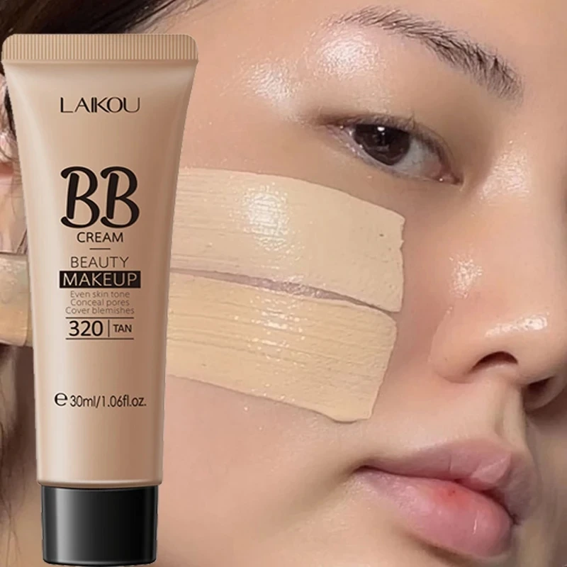 BB Cream 1PC 18 Hour Long Lasting Foundation Liquid Foundation Waterproof Whitening Conceale Natural Face Base Makeup 30ml