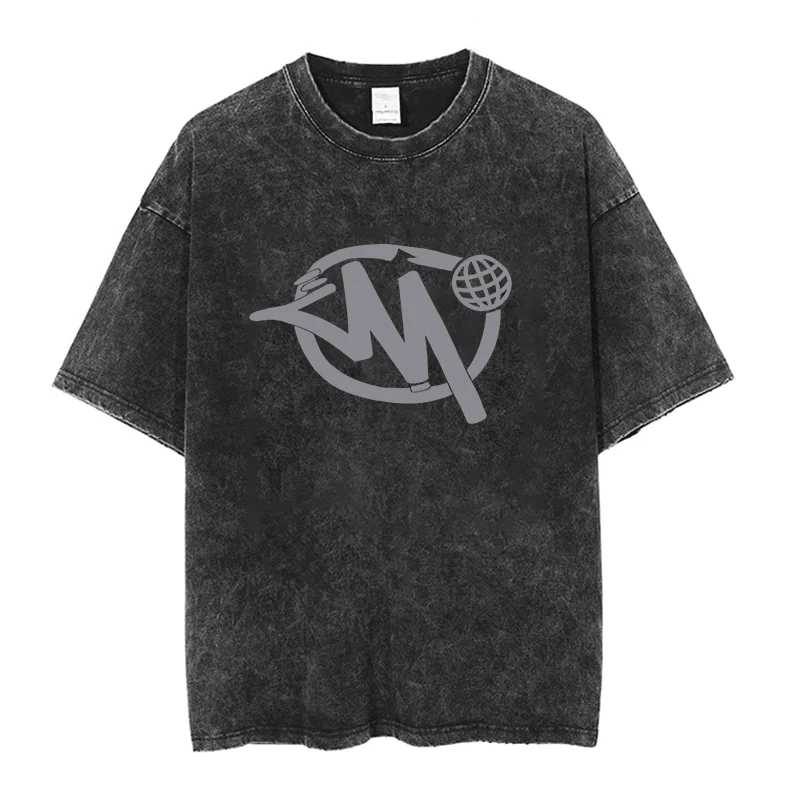 Minus Two LOGO Print T Shirt Summer Casual Men Women Oversized Loose T-shirt Y2k Hip Hop Streetwear Tops Black Retro Cotton Tees