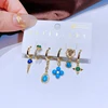 Yakemiyou 6pcs Turquoise Water Drop Star Dangle Earrings Set with Ear Cuff Gold Color Women Jewelry 4