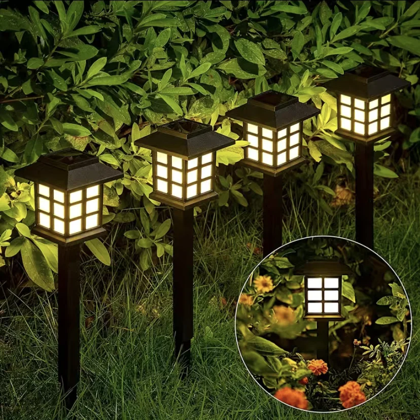 6pcs Outdoor Solar Aisle Lights,waterproof Solar Landscape LED Lighting Small House Garden Decorative For Patio Lawn Path